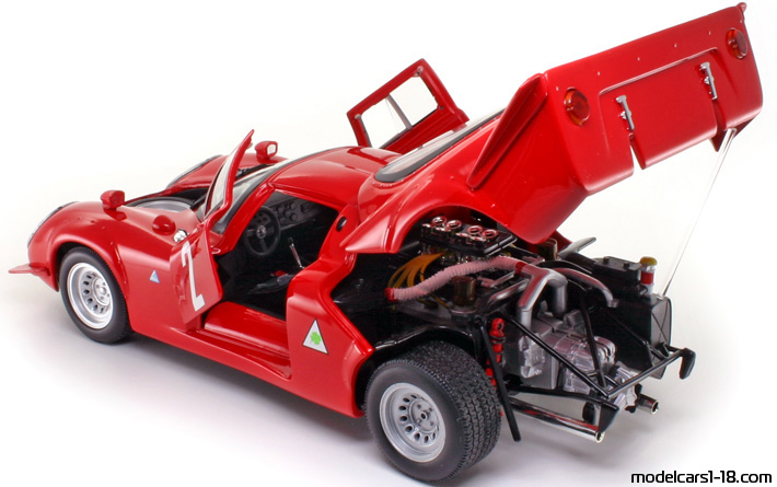 1968 - Alfa Romeo 33.2 Daytona Ricko 1/18 (Червен / Жълт) Отваряеми части