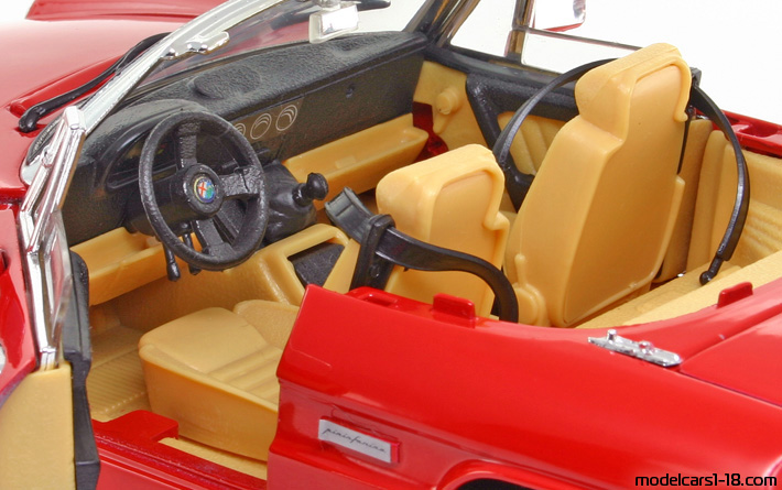 1990 - Alfa Romeo Spider Jouef Evolution 1/18 (Червен) Интериор арматурно табло