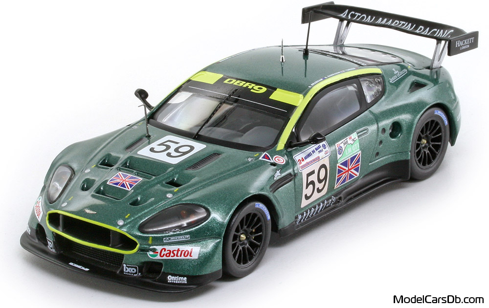 2005 - Aston Martin DBR9 IXO 1/43 (Зелен / Зелен) Предна лява страна