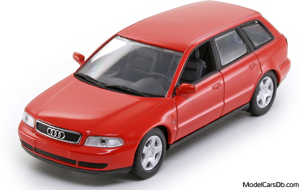 1996 - Audi A4 Avant (B5) Minichamps 1/43 (Червен) Предна лява страна