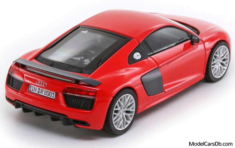2015 - Audi R8 V10 Plus (4S) Herpa 1/43 (Червен) Задна дясна страна