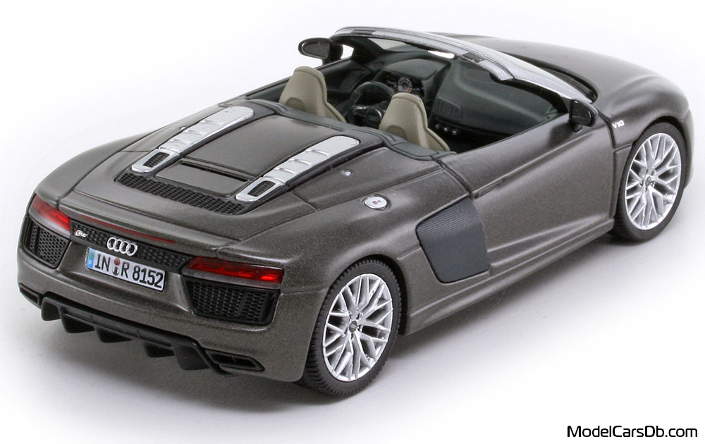 2015 - Audi R8 V10 Spyder (4S) Herpa 1/43 (Сив) Задна дясна страна