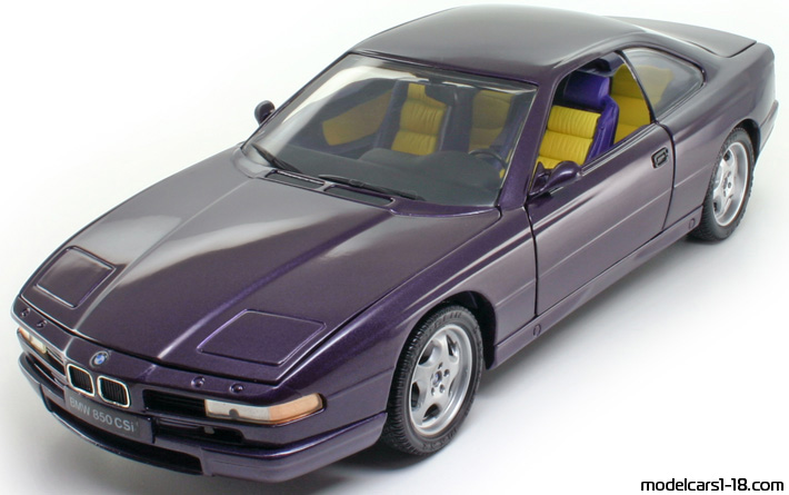 1990 - BMW 850 CSi (E31) Revell 1/18 (Лилав) Предна лява страна