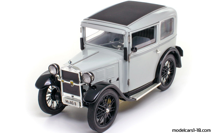 1929 - BMW Dixi 3/15 Ricko 1/18 (Grey / Черен) Предна лява страна