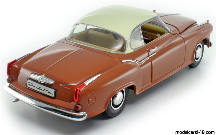 1955 - Borgward Isabella Revell 1/18 (Оранжев / Бял) Задна дясна страна