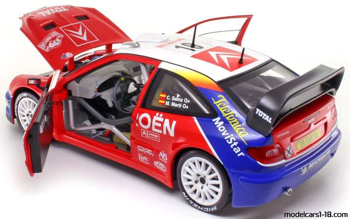 2003 - Citroen Xsara T4 WRC Solido 1/18 (Червен / Бял) Отваряеми части