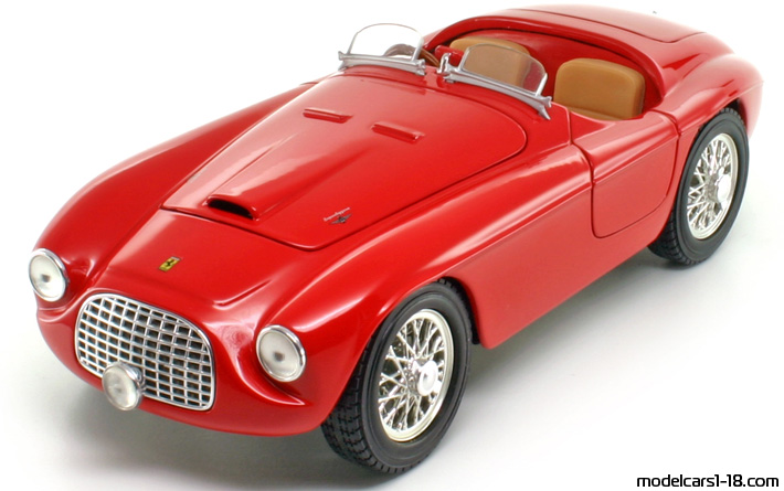 1948 - Ferrari 166 MM Hot Wheels 1/18 (Червен) Предна лява страна