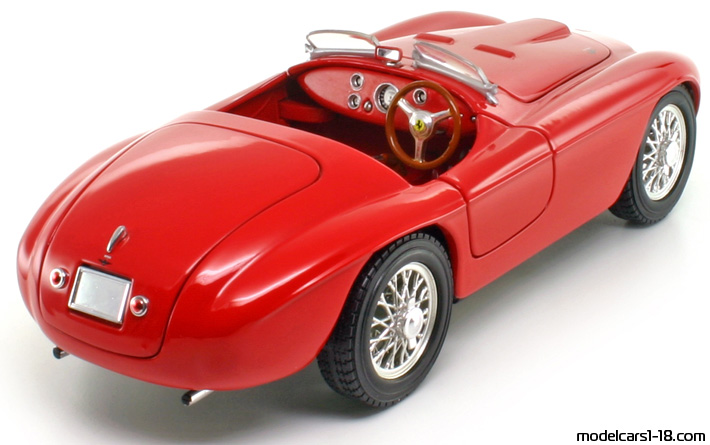 1948 - Ferrari 166 MM Hot Wheels 1/18 (Червен) Задна дясна страна