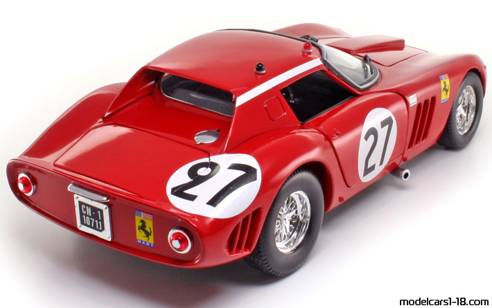 1964 - Ferrari 250 GTO Jouef Evolution 1/18 (Червен / Бял) Задна дясна страна