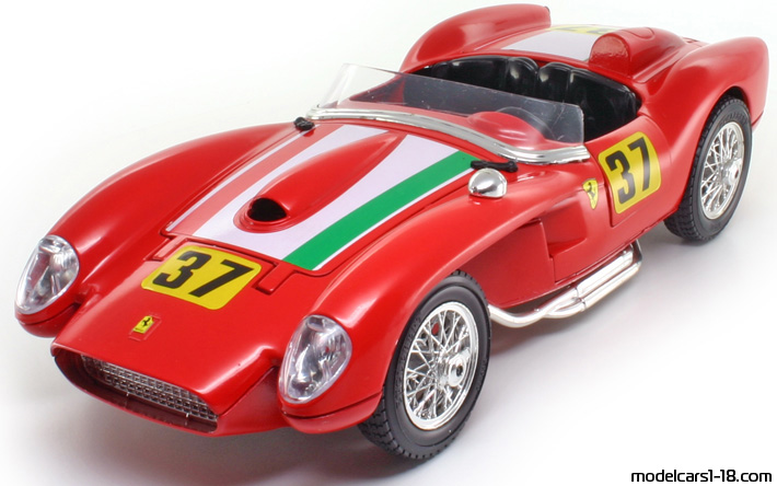 1957 - Ferrari 250 Testa Rossa Bburago 1/18 (Red / Бял) Предна лява страна