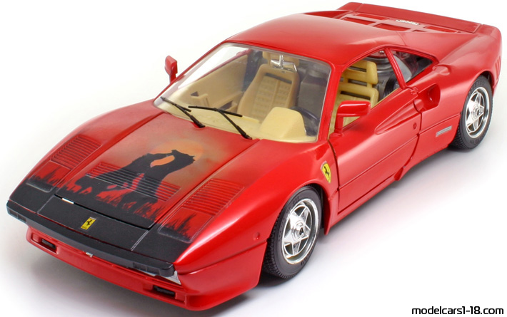 1984 - Ferrari 288 GTO Bburago 1/18 (Red / Черен) Предна лява страна