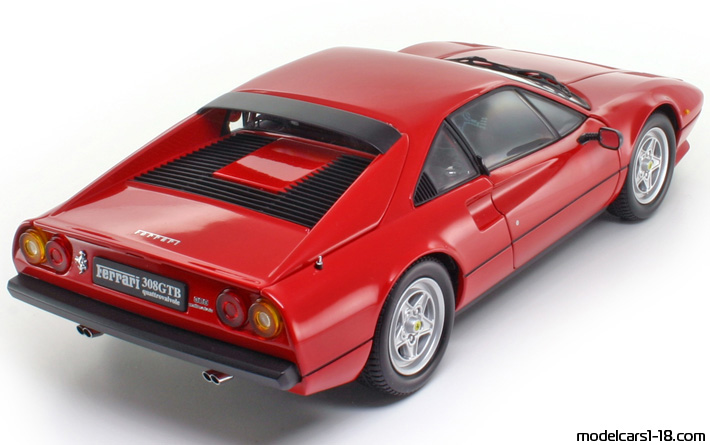 1980 - Ferrari 308 GTB Quattrovalvole Kyosho 1/18 (Червен) Задна дясна страна