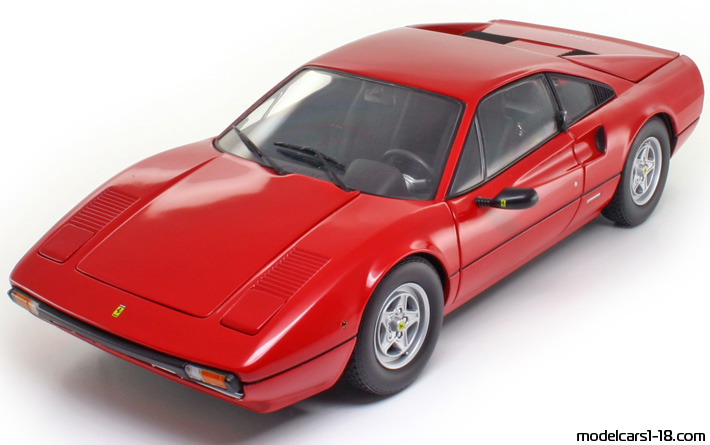 1975 - Ferrari 308 GTB Kyosho 1/18 (Червен) Предна лява страна