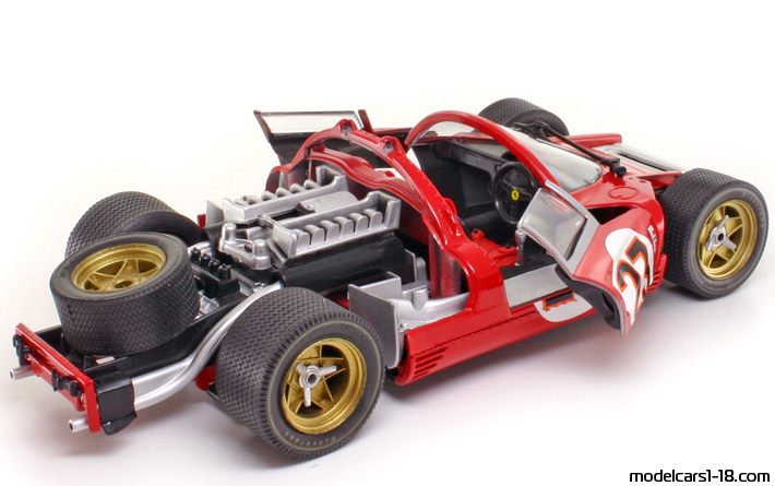 1967 - Ferrari 330 P4 Jouef Evolution 1/18 (Червен / Бял) Отваряеми части