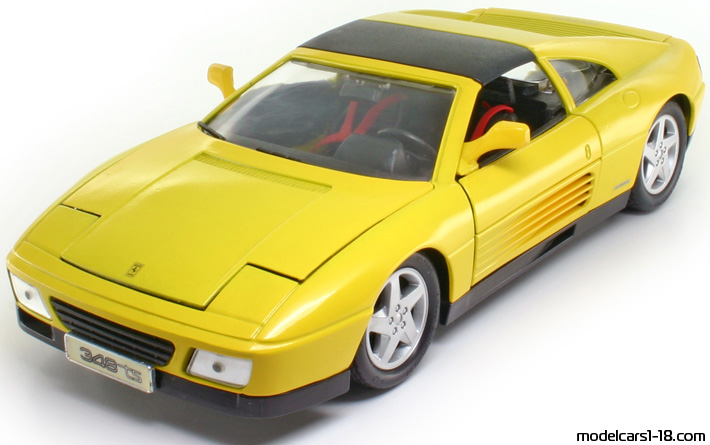 1989 - Ferrari 348 TS Maisto 1/18 (Жълт) Предна лява страна