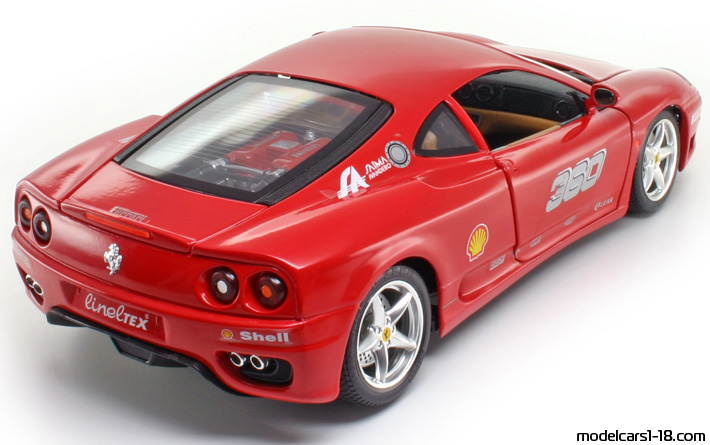2003 - Ferrari 360 Challenge Bburago 1/18 (Червен) Задна дясна страна