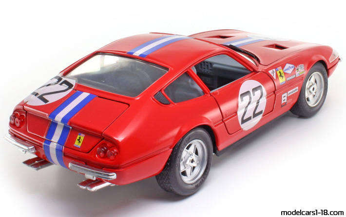 1970 - Ferrari 365 GTB/4 Daytona Competizione Techno Giodi 1/18 (Червен / Бял) Задна дясна страна