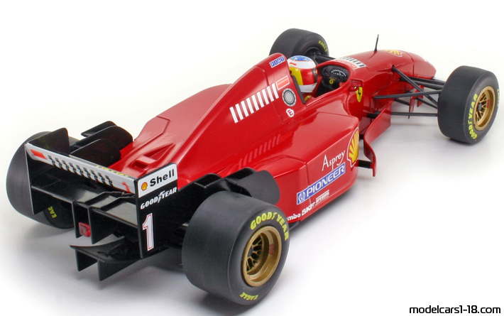 1995 - Ferrari 412 T2 Minichamps 1/18 (Червен / Черен) Задна дясна страна