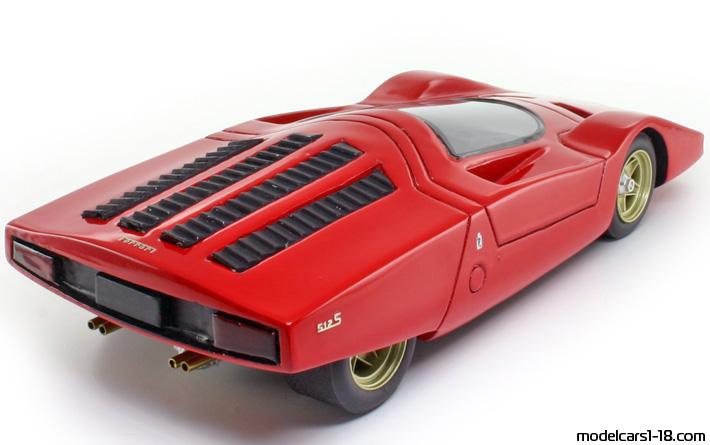 1969 - Ferrari 512 S Speciale Pininfarina Concept SM Model Art 1/18 (Червен) Задна дясна страна