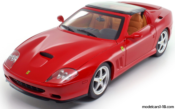 2006 - Ferrari 575 Superamerica Hot Wheels 1/18 (Червен) Предна лява страна