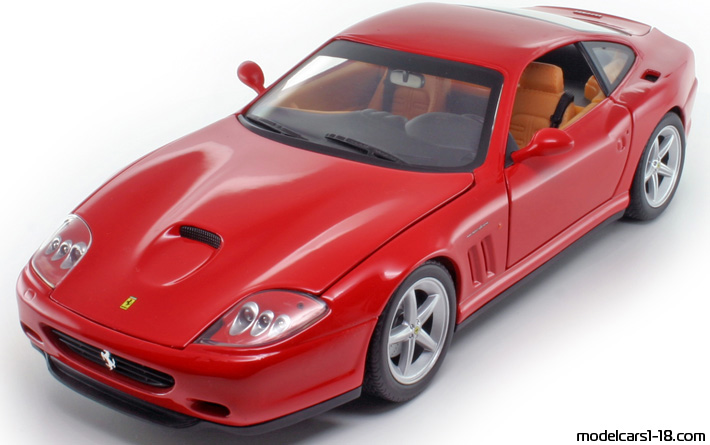 2002 - Ferrari 575M Maranello Hot Wheels 1/18 (Червен) Предна лява страна