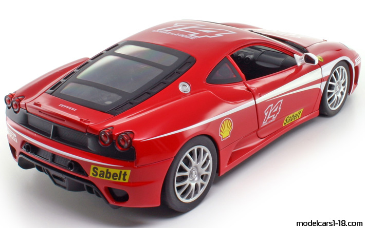 2006 - Ferrari F430 Challenge Hot Wheels 1/18 (Червен / Бял) Задна дясна страна