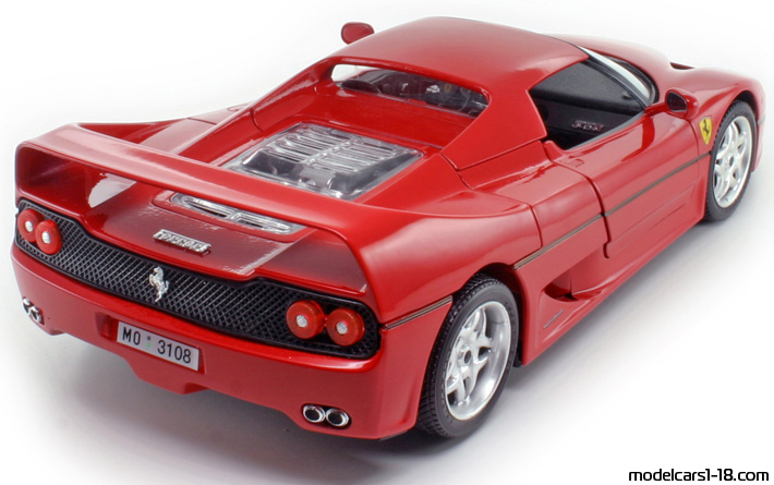 1995 - Ferrari F50 Bburago 1/18 (Червен) Задна дясна страна