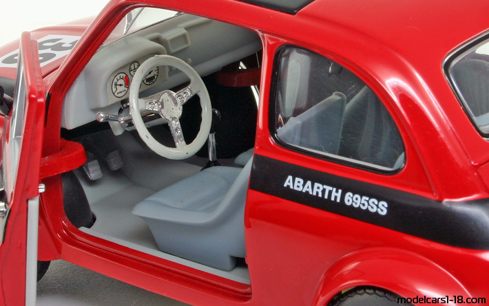 1963 - Fiat 500 Abarth 695 SS Road Signature 1/18 (Червен / Черен) Интериор арматурно табло