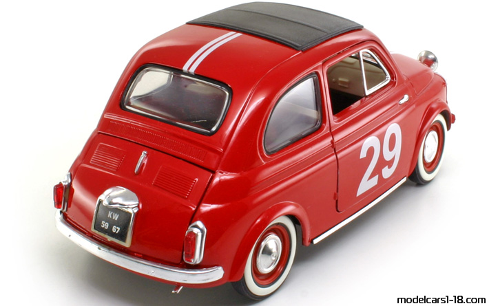 1965 - Fiat 500 Rally Solido 1/16 (Червен / Бял) Задна дясна страна