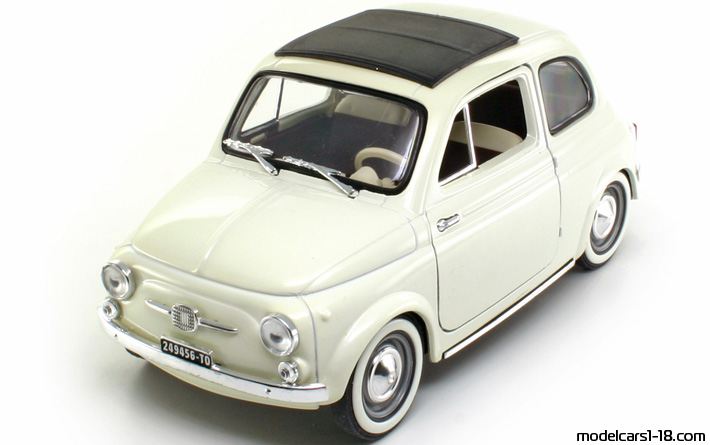 1957 - Fiat 500 Solido 1/16 (White) Предна лява страна