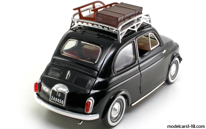 1957 - Fiat 500 Solido 1/16 (Кафяв) Задна дясна страна