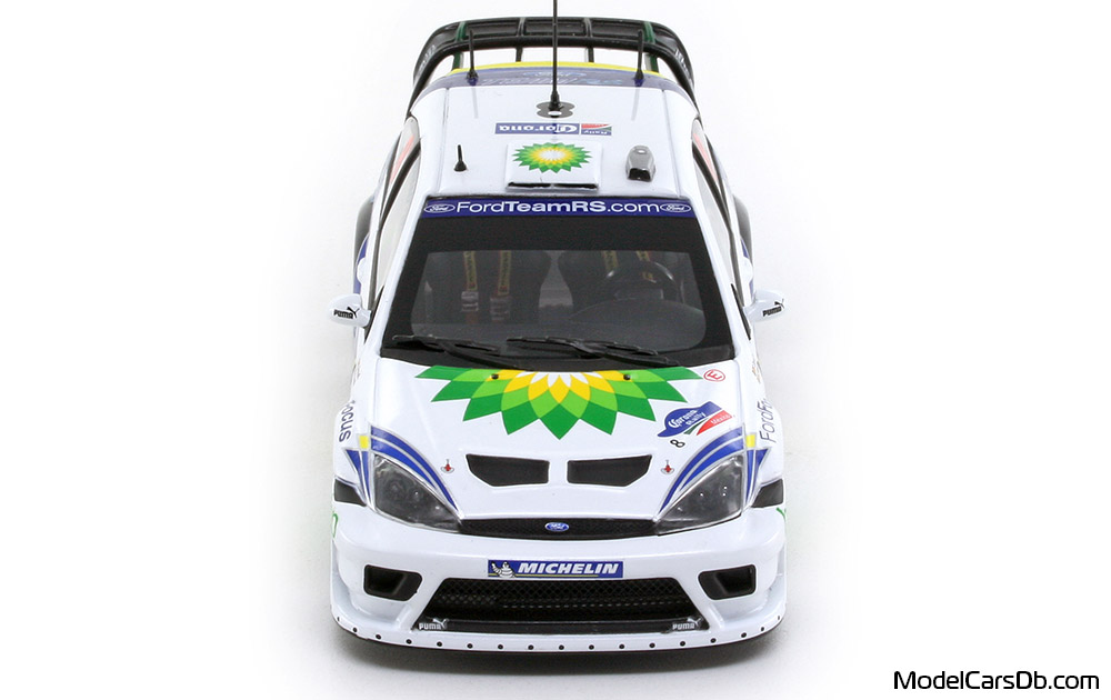 2004 - Ford Focus RS WRC Minichamps 1/43 (White / Син) Предница