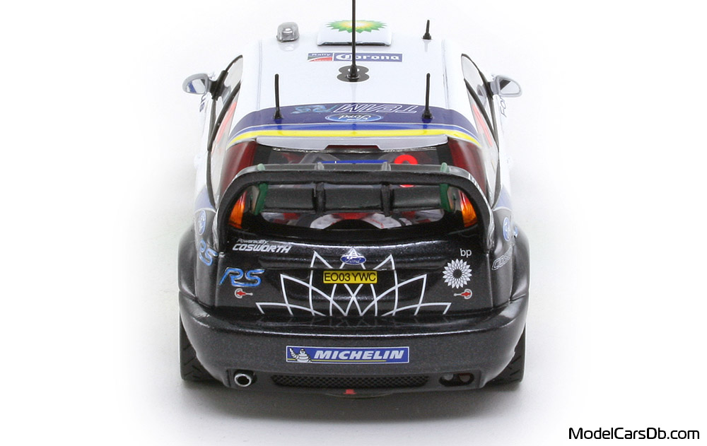 2004 - Ford Focus RS WRC Minichamps 1/43 (White / Син) Задница