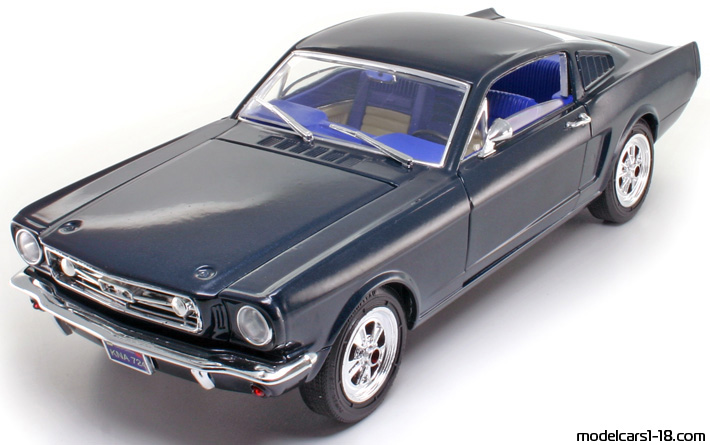 1965 - Ford Mustang GT Fastback Jouef Evolution 1/18 (Син) Предна лява страна