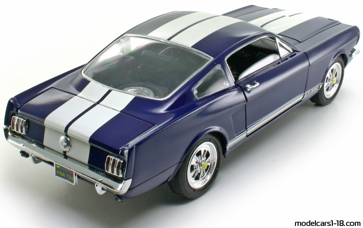 1966 - Ford Mustang Shelby GT350 Jouef Evolution 1/18 (Син / Бял) Задна дясна страна