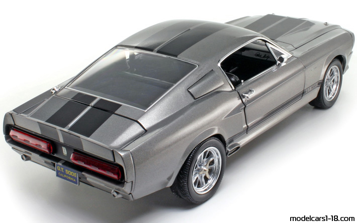 1967 - Ford Mustang Shelby GT500 Eleanor Shelby Collectibles 1/18 (Сив / Черен) Задна дясна страна