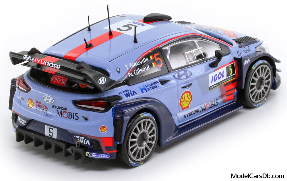 2017 - Hyundai i20 WRC IXO 1/43 (Blue / Син) Задна дясна страна
