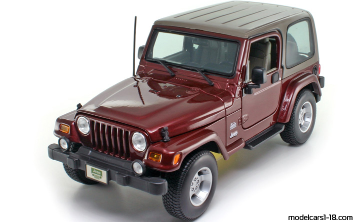 2003 - Jeep Wrangler Sahara Maisto 1/18 (Червен / Сив) Предна лява страна