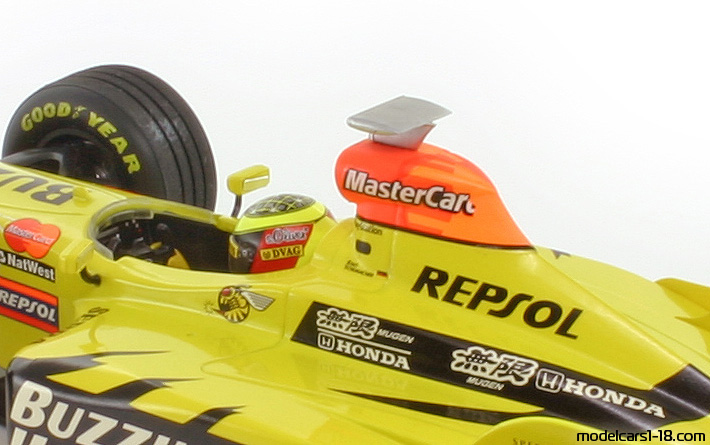 1998 - Jordan Mugen Honda 198 Minichamps 1/18 (Жълт / Черен) Интериор арматурно табло