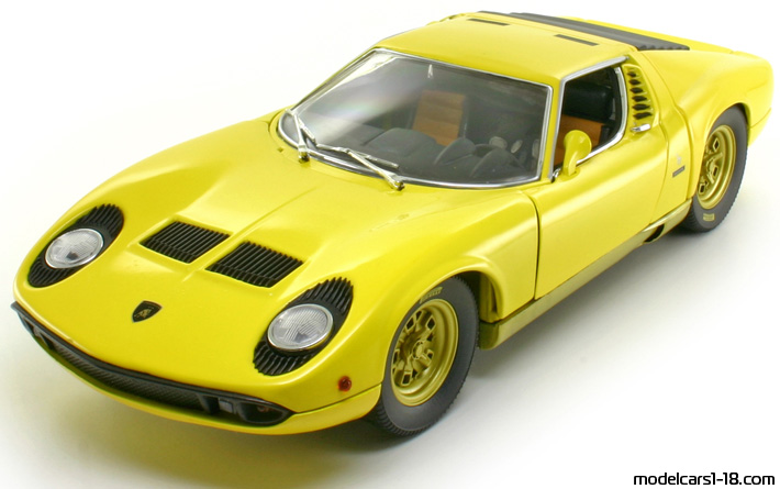 1967 - Lamborghini Miura P400 Anson 1/18 (Жълт / Жълт) Предна лява страна