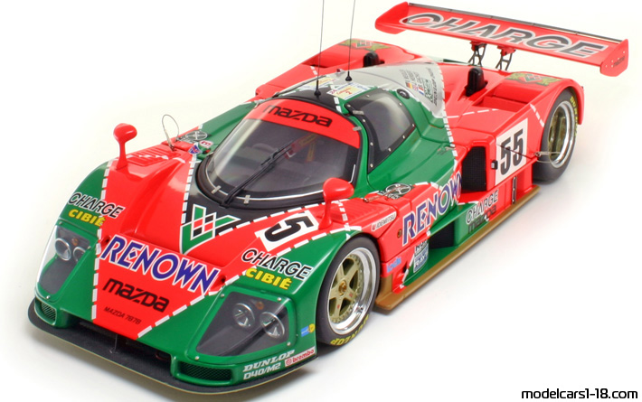 1991 - Mazda 787B AutoArt 1/18 (Червен / Зелен) Предна лява страна