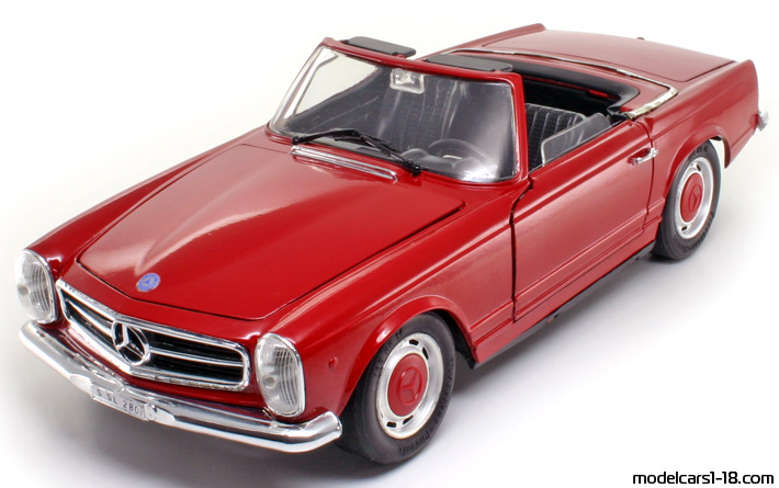 1963 - Mercedes 280 SL (W113) Techno Giodi 1/18 (Червен) Предна лява страна