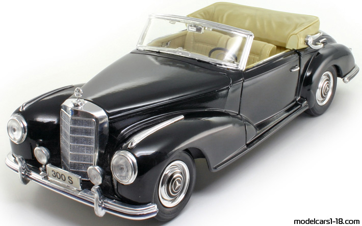 1955 - Mercedes 300 S (W188) Maisto 1/18 (Черен) Предна лява страна