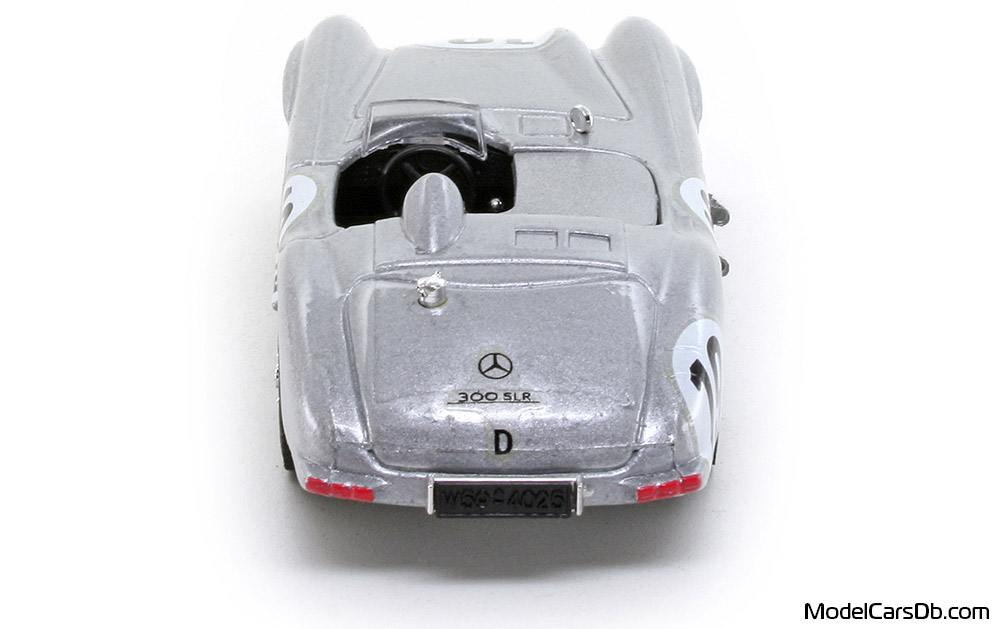 1955 - Mercedes 300 SLR (W196S) Brumm 1/43 (Сребрист / Бял) Задница
