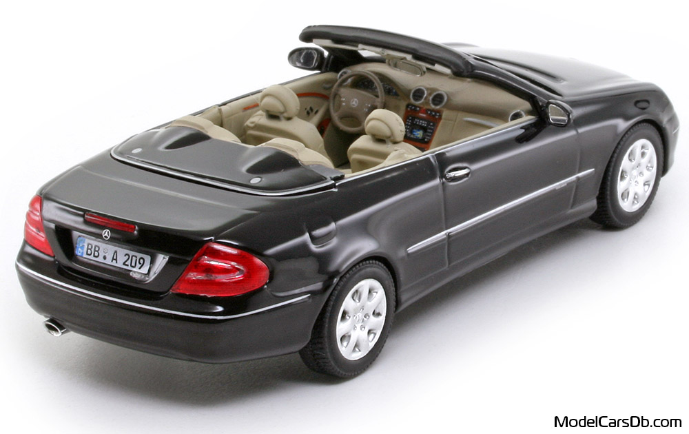 2003 - Mercedes CLK 320 Cabriolet (A209) Minichamps 1/43 (Black) Задна дясна страна