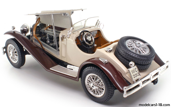 1928 - Mercedes SSK (W06) Bburago 1/18 (Оранжев / Кафяв) Отваряеми части