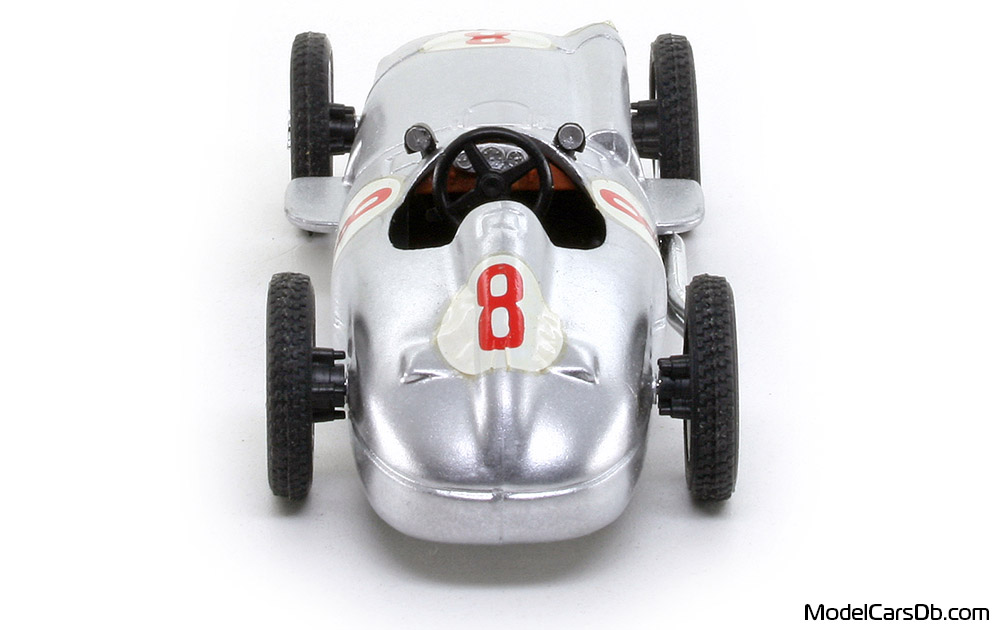 1955 - Mercedes W196 Brumm 1/43 (Сребрист / Бял) Задница