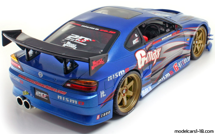 1999 - Nissan Silvia (S15) ERTL 1/18 (Син / Сив) Задна дясна страна