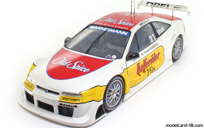 1996 - Opel Calibra V6 DTM UT 1/18 (Бял / Жълт) Предна лява страна
