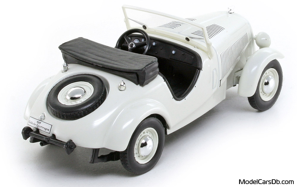 1934 - Opel Gelandesportwagen Altaya 1/43 (Бял) Задна дясна страна